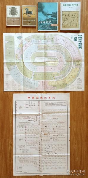 《中国历史老画册4本、历史年表2大张》共6件合售（1979年、1984年、1985年、1994年，天津人民美术出版社、上海教育出版社、长城出版社、山西人民出版社、南京大学出版社出版）.