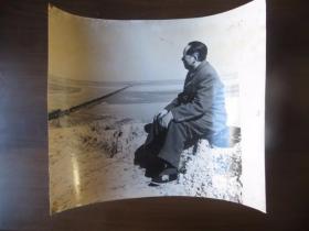 老照片：1952年，毛主席视察黄河（大尺寸）
