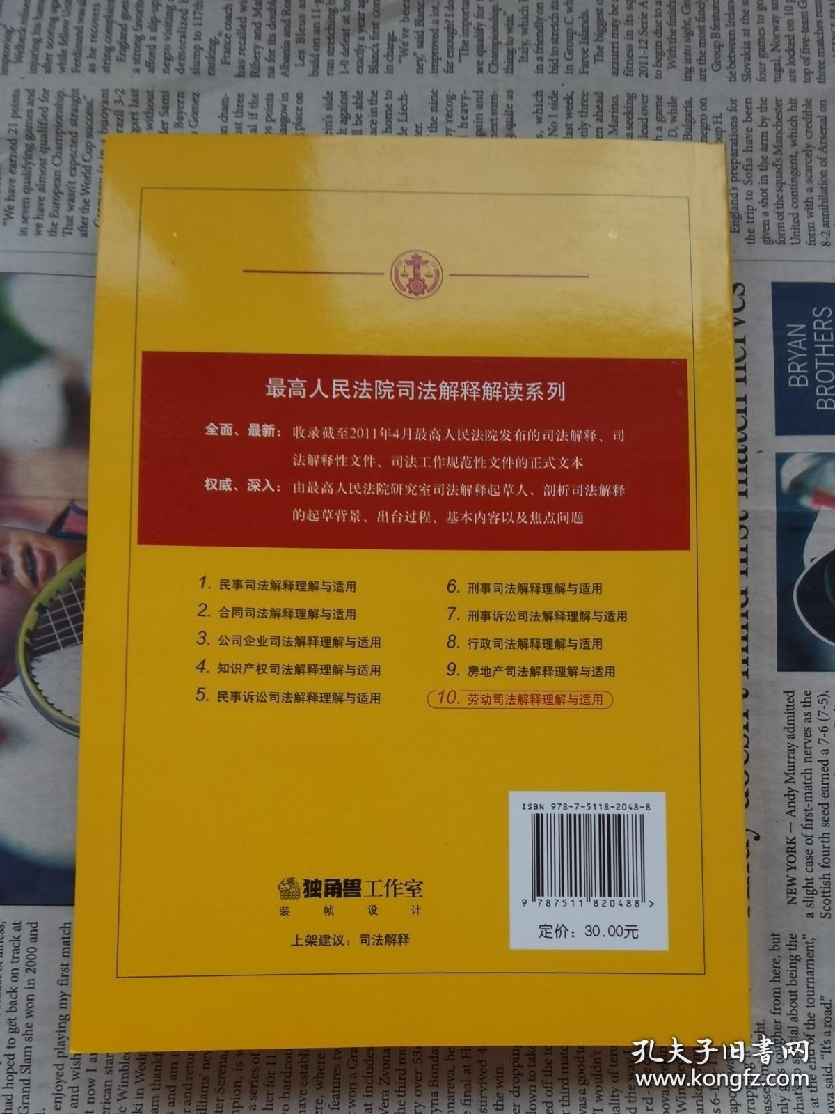 劳动司法解释理解与适用（最高人民法院司法解释解读系列10）