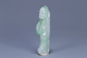 天然翡翠达摩雕件，