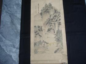 山水画《春风碧水架小舟》包邮