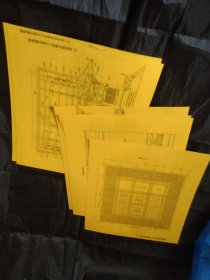 买满就送，寺院建筑图纸六张，唐破风向拜付入母屋本堂，正面图侧面图，梁行断面图，桁行断面图，天井伐图，矩计断面图