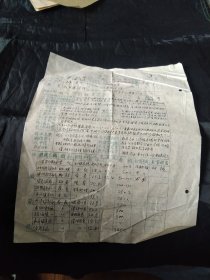 买满就送，五十年代初老纸品一张，工作人员名册中的一张（內容不全），油印