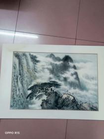 著名画家：卢星堂（精品山水画一副）看图保真