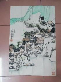 江苏美协副主席 、著名画家：范保文山水画一副（随书赠送）看图保真