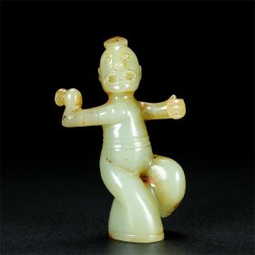 旧藏，和田玉玉舞人，