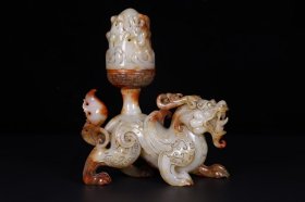 旧藏和田玉兽熏，
