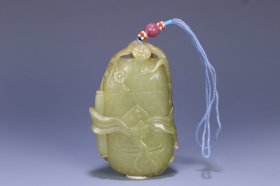 旧藏 和田黄玉梅花荔枝把件，