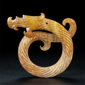 旧藏，和田玉绞丝龙挂件，