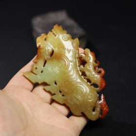 旧藏 和田玉虎佩，