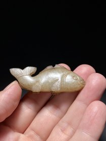 宋 和田玉籽料 白玉沁色 玉鱼 挂件 吊坠