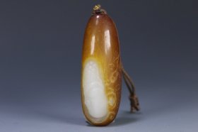 和田玉籽料佛魔一念之间吊坠，