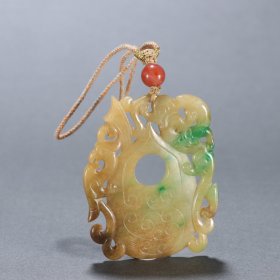 清 翡翠鸡心佩