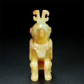 旧藏，和田玉玉鸮玉鸟，