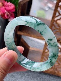 老坑冰种飘花正装正圈手镯