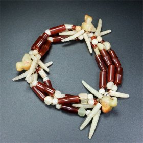 旧藏，西玛和田玉组合串饰，