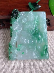 老坑冰种飘绿虚空藏菩萨吊坠