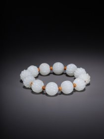 和田玉瓜棱珠手串、
