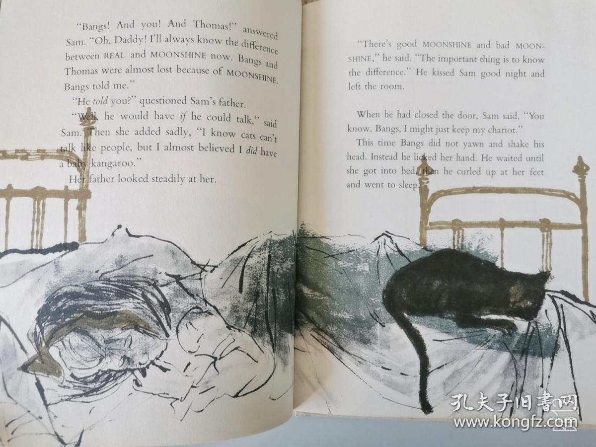 1966年第一版 获奖绘本 中开 Sam, Bangs & Moonshine by Evaline Ness 1*