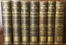 The Complete Works of Geoffrey Chaucer 杰弗雷 乔叟全集 全7册 英文 1894年 22.8x15cm Geoffrey Chaucer/Rev.Walter W. Skeat(ed.) Oxford at the Clarendon Press:Oxford