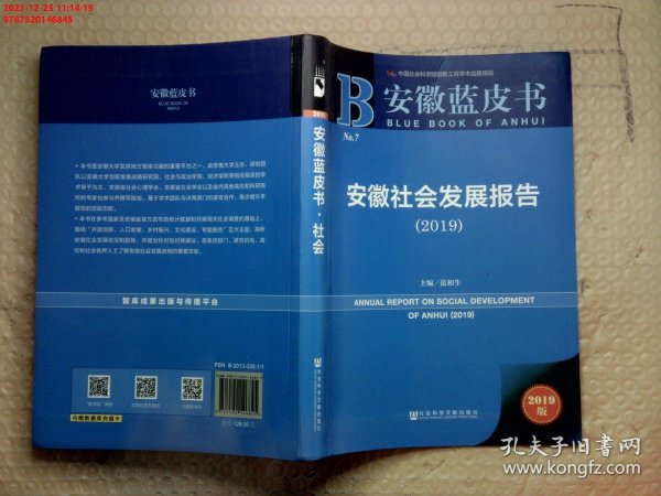 安徽蓝皮书：安徽社会发展报告（2019）