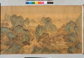 【现代喷绘工艺品】江山无尽图江山無盡圖王翚53.2 x 1220厘米 复古人物水墨书画手卷装饰画国画碑贴拓片法贴宣纸高清微喷真迹复制