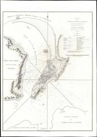 【提供资料信息服务】1796年澳门城市与港口规划图 老地图60X80厘米 防水涂层宣纸高清彩喷拓本碑贴书画手卷长卷装饰画真迹复制