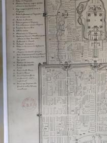 【提供资料信息服务】京城全图 北京老地图英文版58X90厘米 防水涂层宣纸高清彩喷拓本碑贴书画手卷长卷装饰画真迹复制