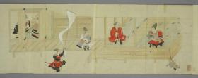 【现代喷绘工艺品】蒙古袭来绘本 和绘本28X1060厘米 复古人物水墨书画手卷装饰国画 宣纸高清微喷真迹复制