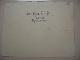 德意志第三帝国 1941年3月18日 德国 军邮 军事邮件 免资 实寄封附信函 信札 1枚  销纳粹鹰徽戳