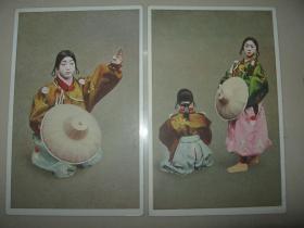 民国时期 日本明信片 《少女竹伞舞》