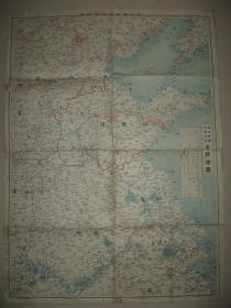 民国老地图  1928年《第三师团出动方面地图》日本第三师团出兵山东进军济南路线 详细标注民国几大主要铁路线沿线站点 “济南事变”老地图