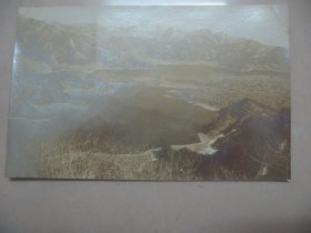 民国时期 银盐照片明信片《河湾远眺》