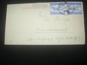德意志第三帝国 1944年1月2日 德国 军邮 军事邮件 免资实寄封 1枚 销纳粹鹰徽戳