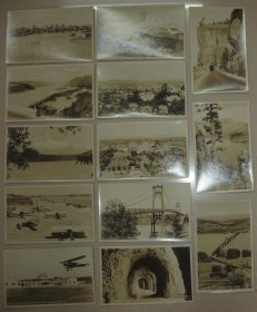 民国时期 银盐照片明信片  世界各地风景名胜古迹 13枚
