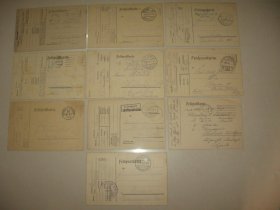 第一次世界大战期间 德意志第二帝国 德国 1914-18年 免资军邮 军事邮件 明信片 10枚 （编号2）