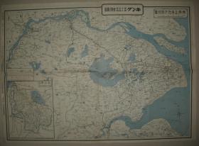 双面印 1937年《上海附近明细地图 背面南京上海详细地图》