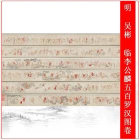 明 吴彬 临李公麟五百罗汉图卷复古工笔人物佛像国画仿古微喷复制