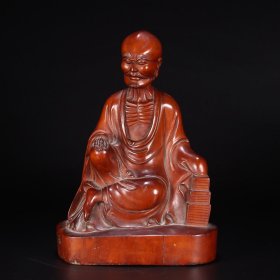 旧藏 黄杨木 雕罗汉 尺寸 高21.5cmcm宽15.5cm厚9.8cm重979克