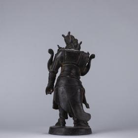 旧藏-老铜胎铸造“韦陀”神像