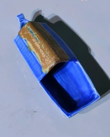 清代霁蓝文案摆件笔洗此器型规整，做工精美，釉水漂亮，实属难得，品完好，-22