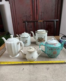 古董古玩收藏杂项近代瓷器茶壶民俗收藏怀旧白瓷-86