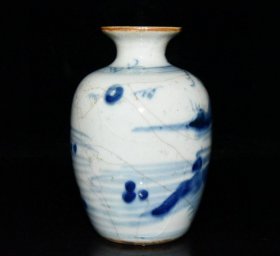 青花开片山水梅瓶（现代工艺品）-60