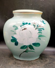 五六七时代朝鲜手绘花卉粉彩罐，-50