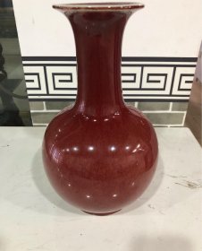 民国红釉花瓶一个-27