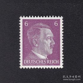 德国1941年邮票 二战时间 希特勒元首 人物邮票 6芬妮 1枚新 雕刻版 原胶上品（有背贴）P31