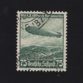 德国1936年邮票 齐柏林诞生百年 齐柏林飞艇邮票 信销上品198