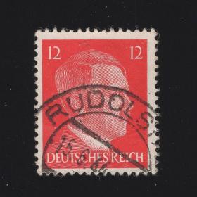 德国1941年邮票 二战时间 希特勒元首 人物邮票 12芬妮 1枚 信销上品207