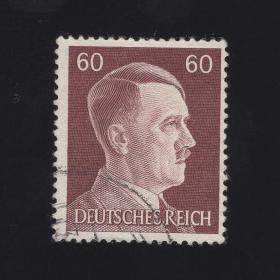 德国1941年邮票 二战时间 希特勒元首 人物邮票 60芬妮 雕刻版 信销上品（无薄、无裂）193