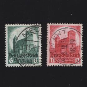 德国1934年邮票 纽伦堡大会 建筑 2全 信销上品209